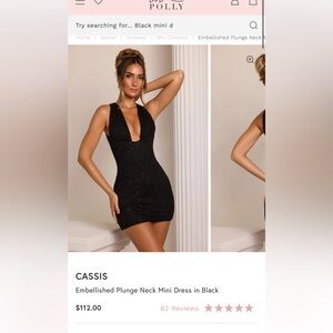 Embellished black oh polly mini dress.